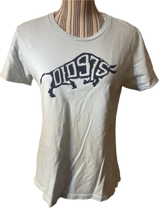 Next Level Apparel Tops - Old 97s Tee XL Next Level Apparel Light Blue with Navy Bison Word Art Graphic